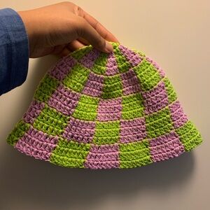 ✨HPx3✨CUSTOM crochet checkered bucket hats (price is firm!)
